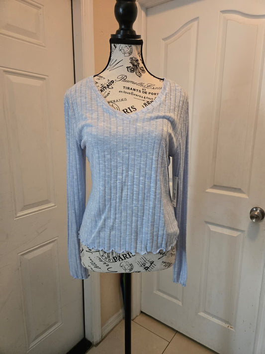 No Boundaries Ribbed Long Sleeve Top – Women’s Size Large – With Tags