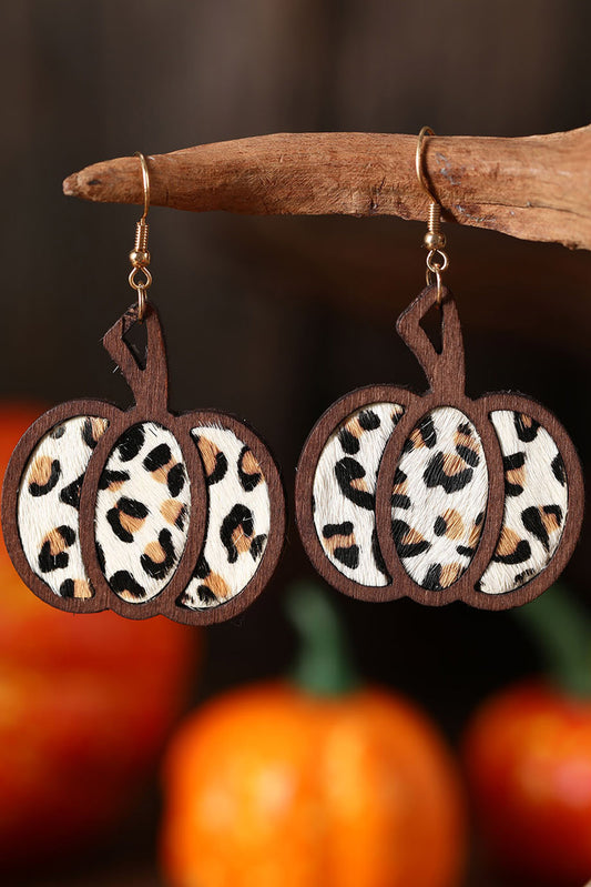 Multicolor Animal Print Pumpkin Shape Drop Earrings