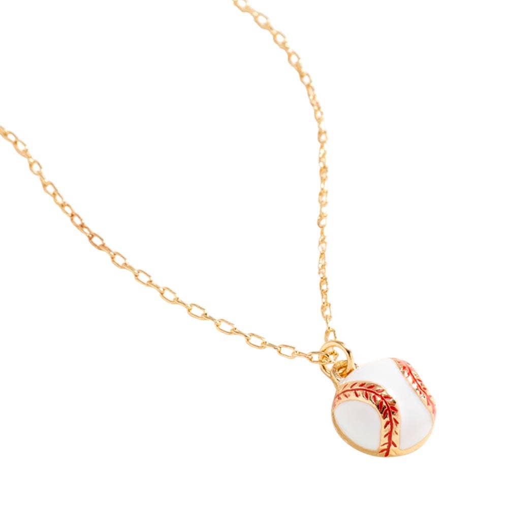 Baseball Pendant Necklace