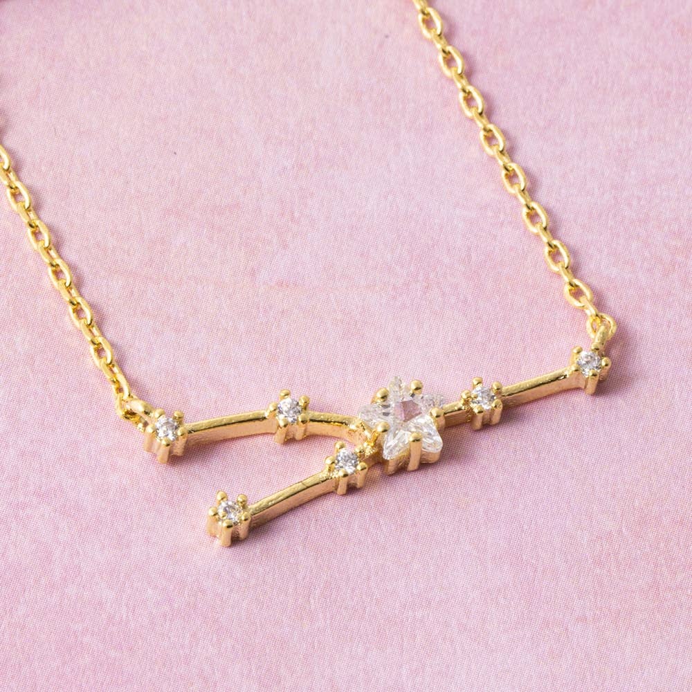 14K Gold Dipped Taurus Constellation Necklace