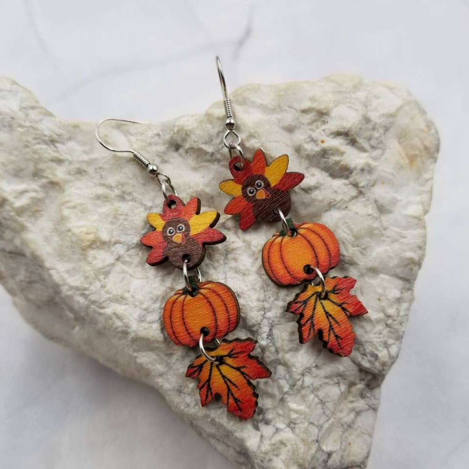 Fall Wooden Earrings