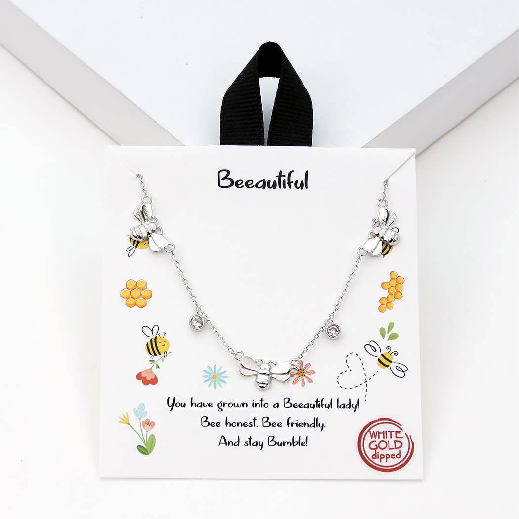 Gold-Dipped  Bees Station Necklace