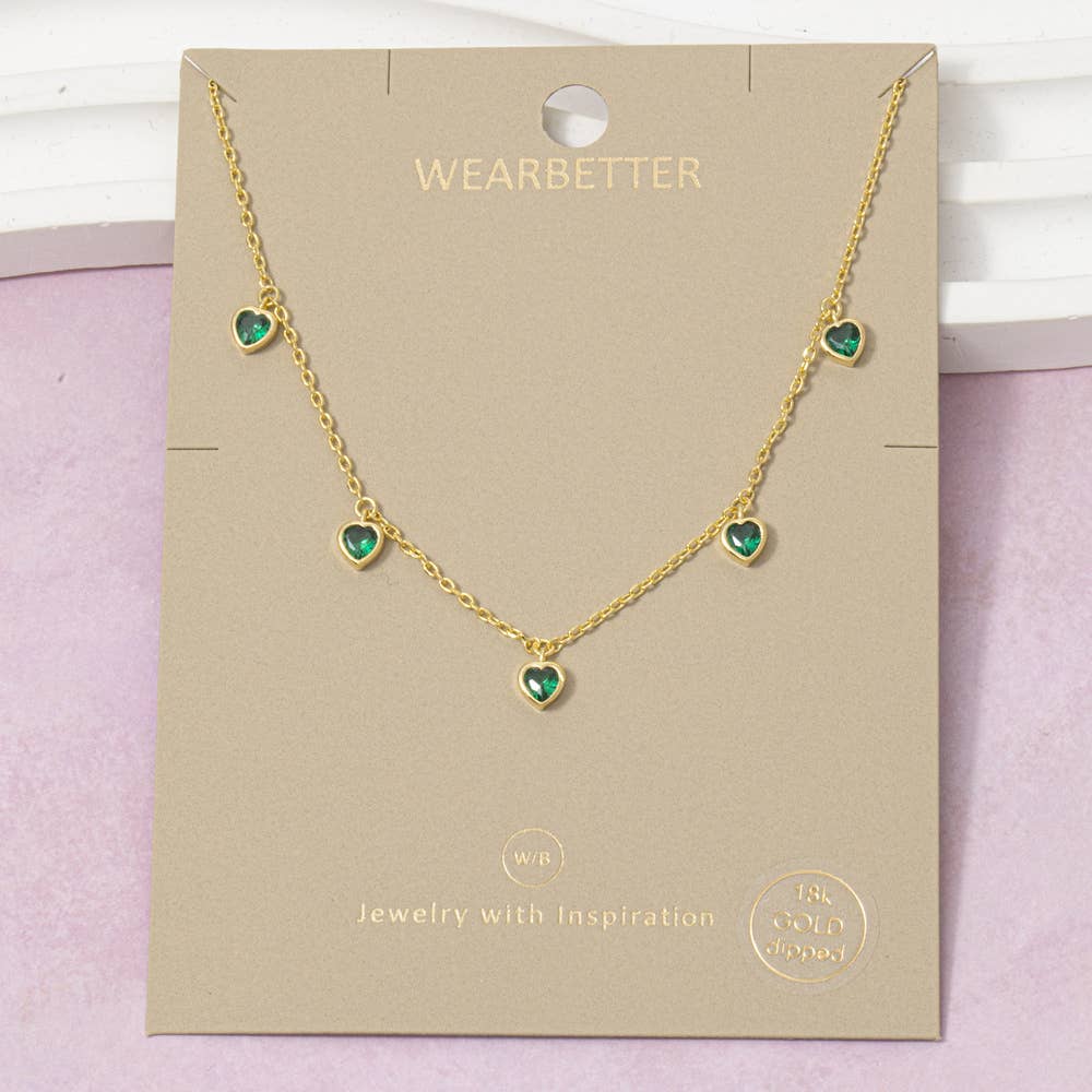 18K Gold Dipped Bezel Heart Charm Necklace