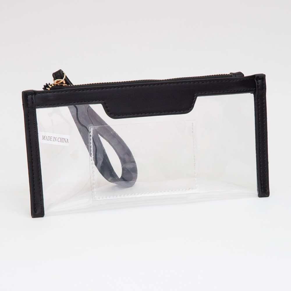 Transparent Flap Wristlet Pouch / Clutch Bag
