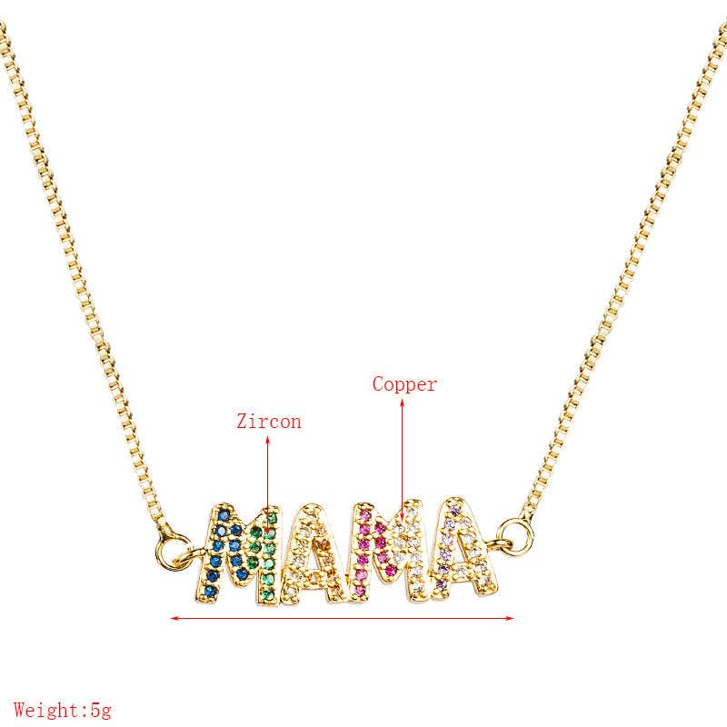 MAMA Zircon Chain Necklace
