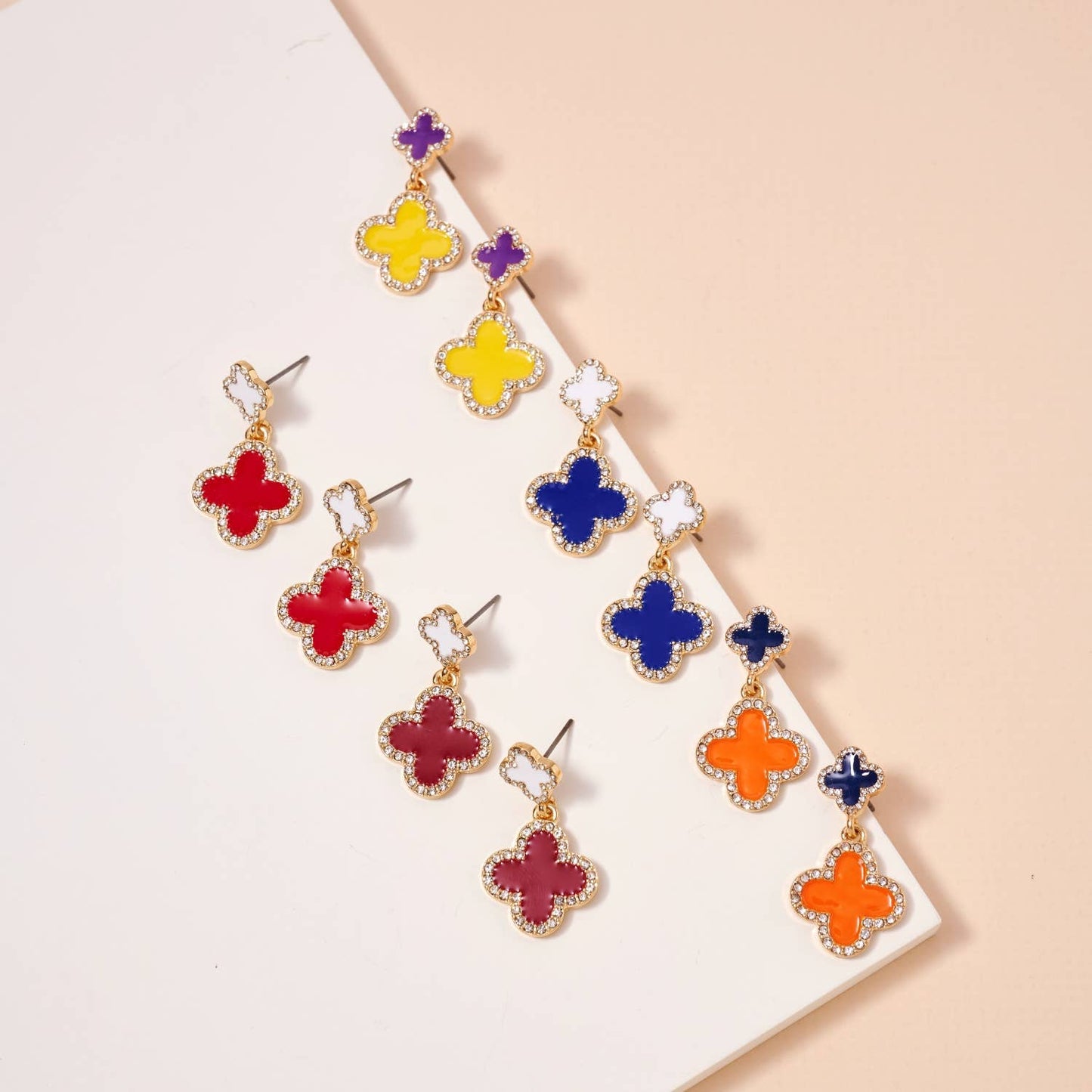 Game Day Enamel Clover Dangling | Earrings