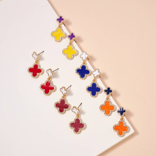 Game Day Enamel Clover Dangling | Earrings