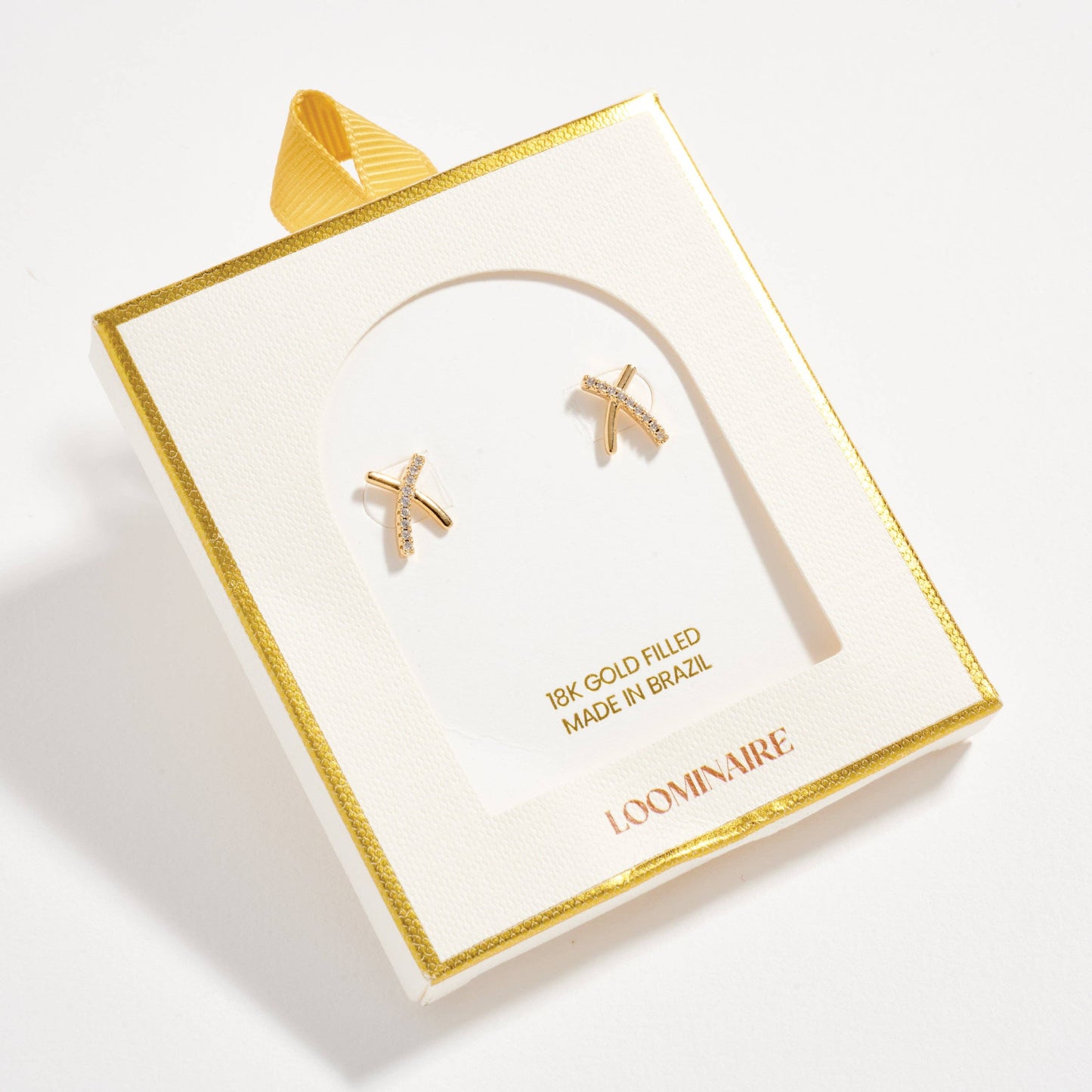 Gold Filled Curved Cross Stud Earrings | Faith Jewelry
