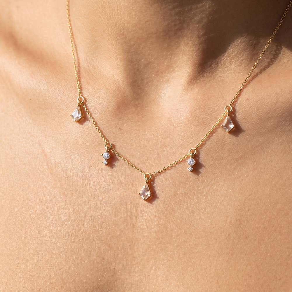 Kite Drop And Charm Station Necklace