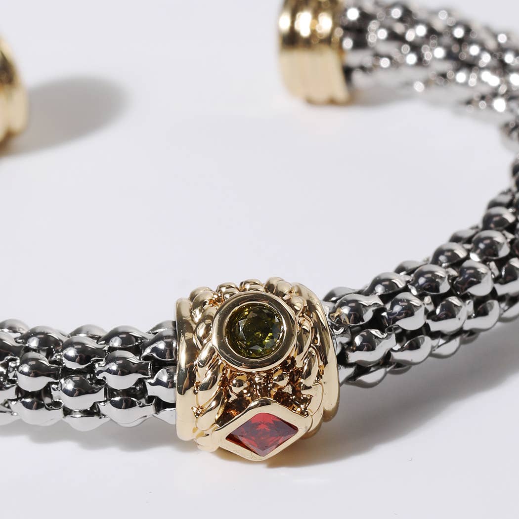 Multi Textured Cuff bold Bracelet
