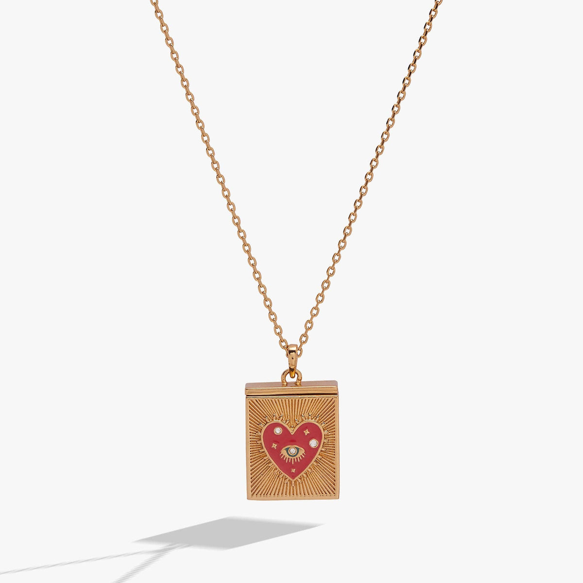 Good Fortune Tarot Box Locket Pendant Necklace
