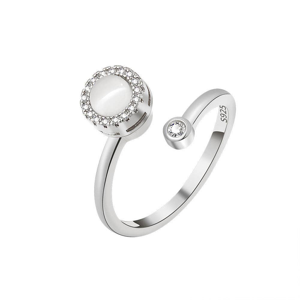 Opal Anxiety Fidget Spinner Stacking Ring