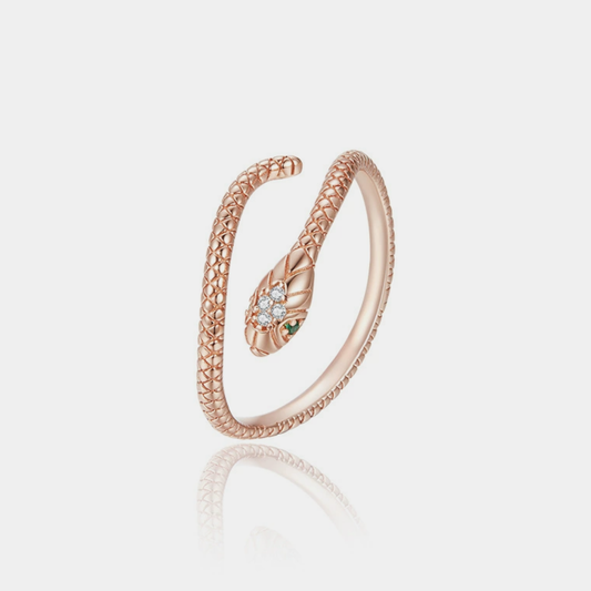 Minimalist Snake Stacking Bypass Wrap Ring in Solid Copper