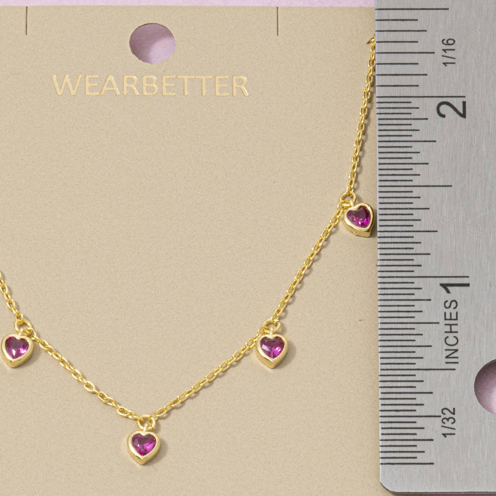 18K Gold Dipped Bezel Heart Charm Necklace