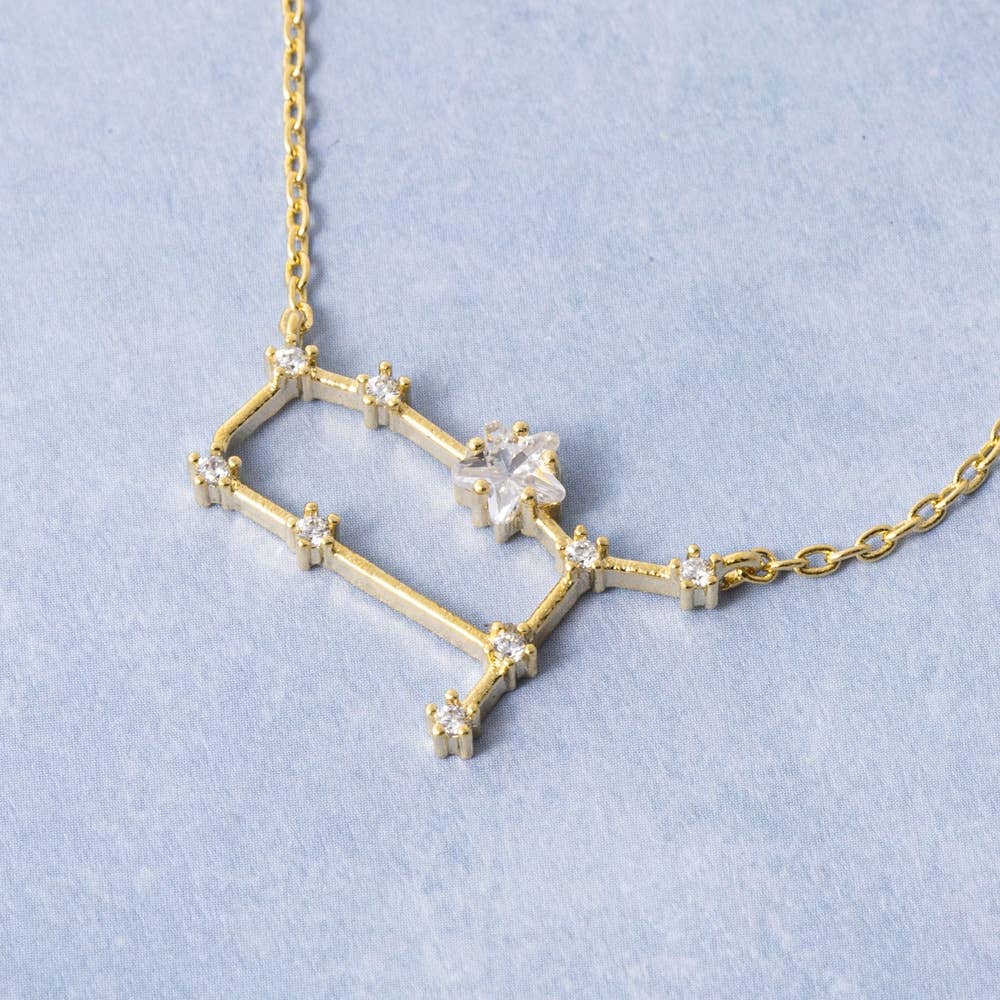 14K Gold Dipped Gemini Constellation Necklace