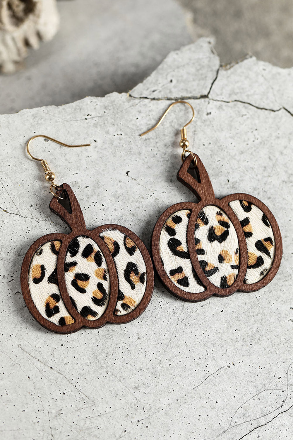 Multicolor Animal Print Pumpkin Shape Drop Earrings
