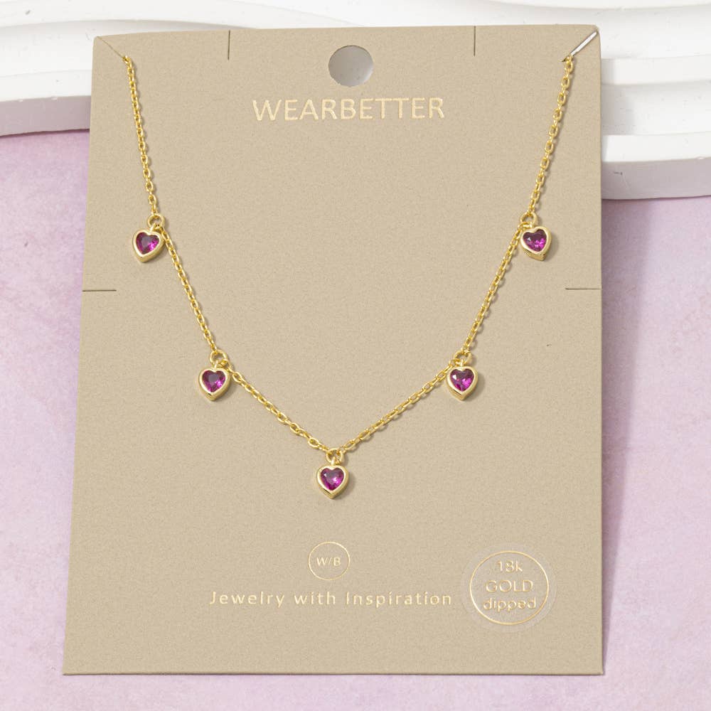 18K Gold Dipped Bezel Heart Charm Necklace