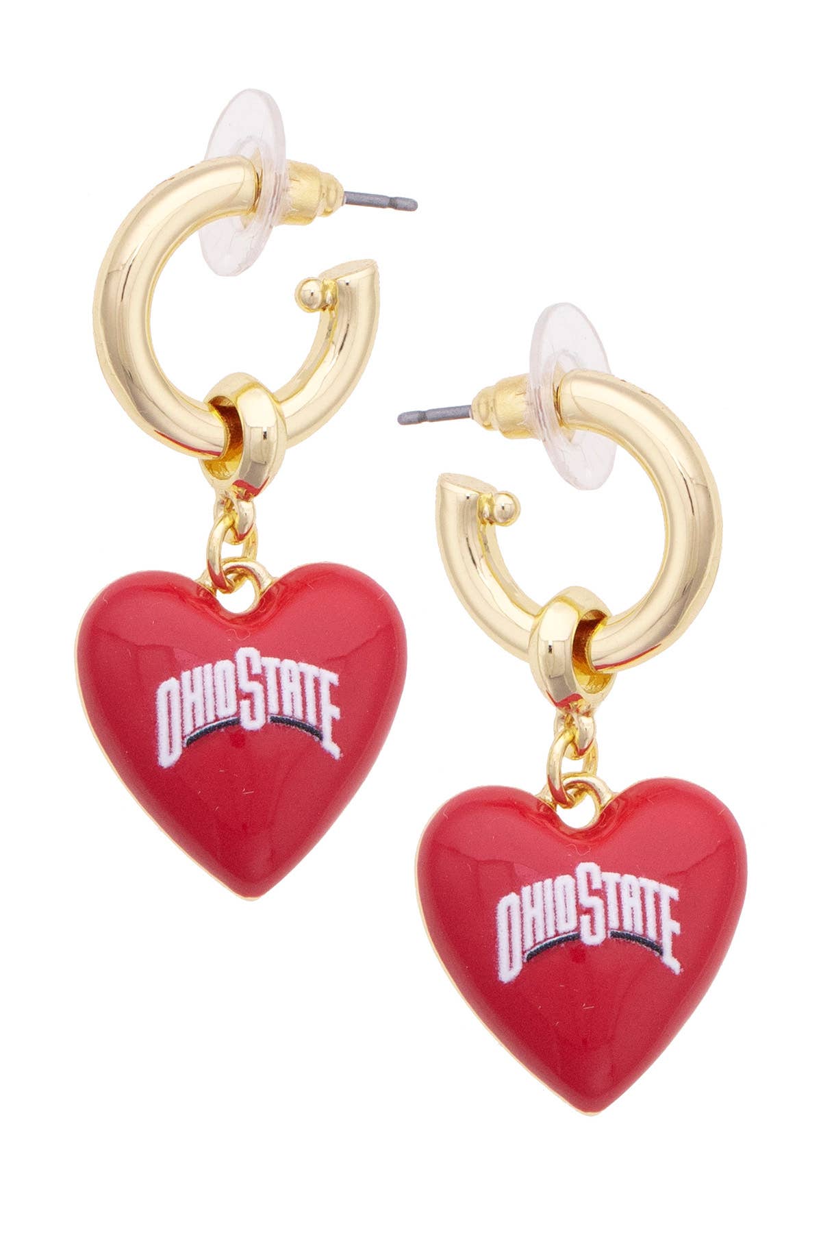 Ohio State Buckeyes Heart Drop Earrings