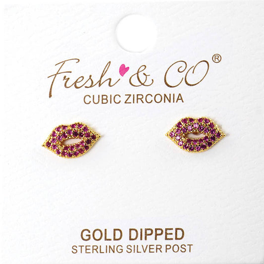 Gold-Dipped Lip Earrings