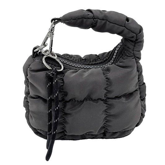 Quilted Mini Pouch Key Chain Bag Charm