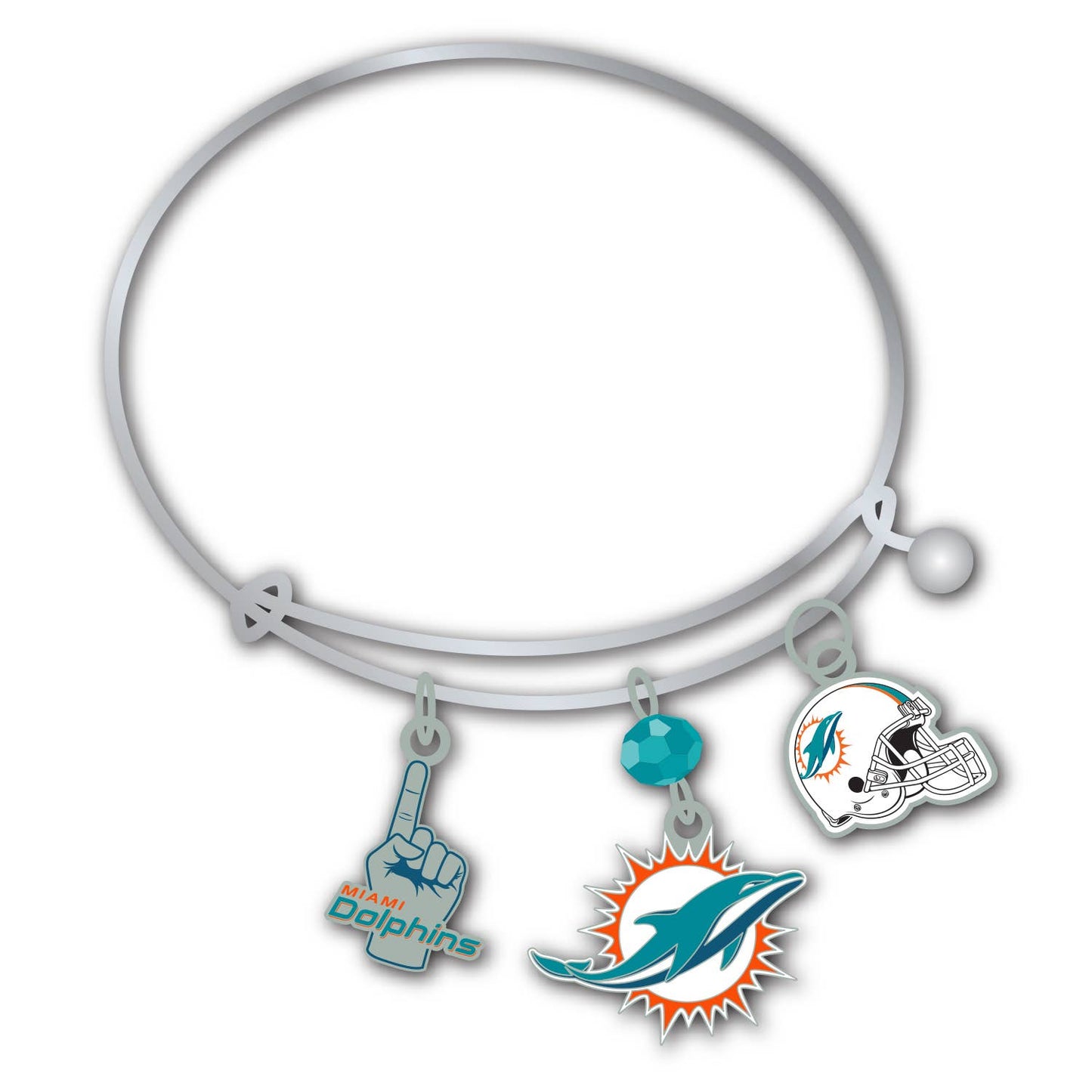 NFL Miami Dolphins 3 Charm Bracelet