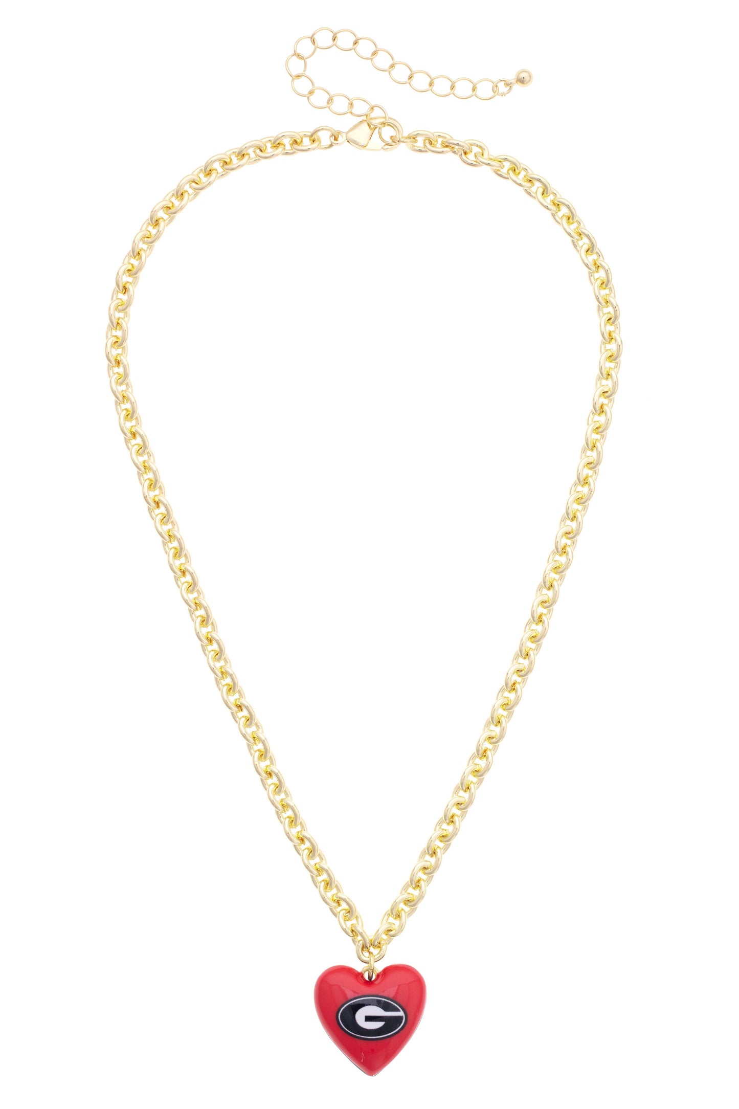 Georgia Bulldogs Heart Pendant Necklace