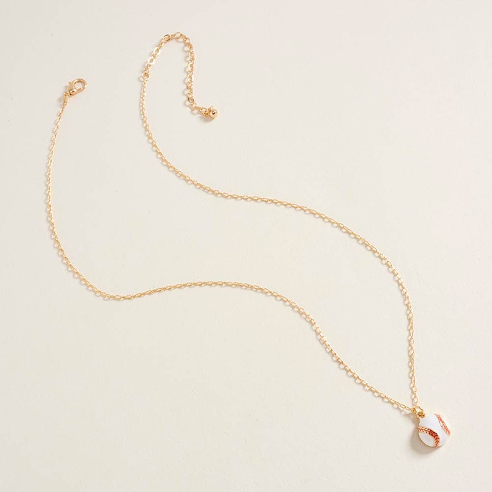 Baseball Pendant Necklace
