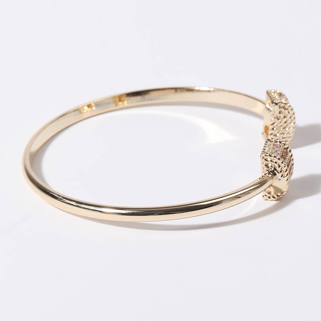 Bar Edge Gold Plated Cuff Bangle Bracelet