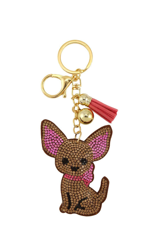 RHINESTONE CHIHUAHUA KEY CHAIN