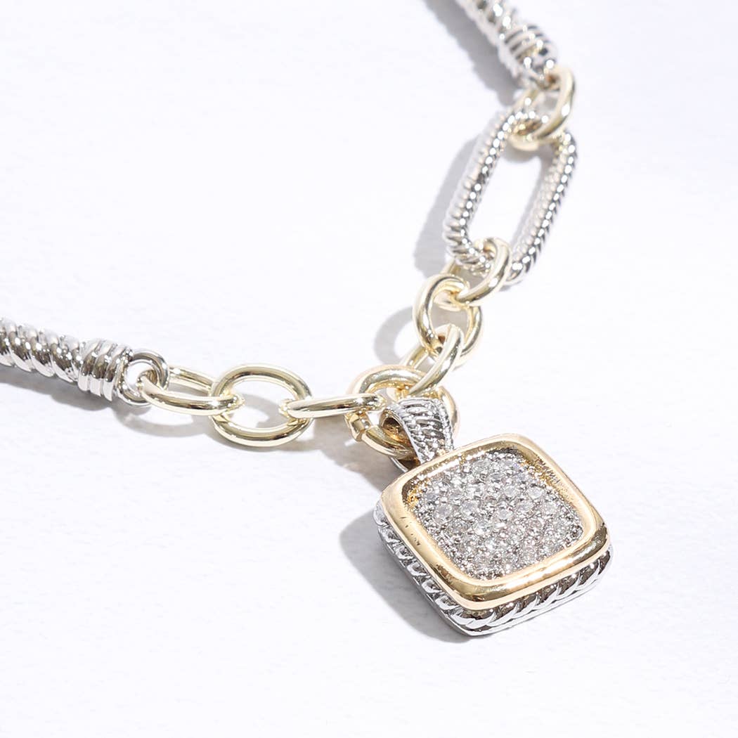 Square 2T Link Chain Bracelet