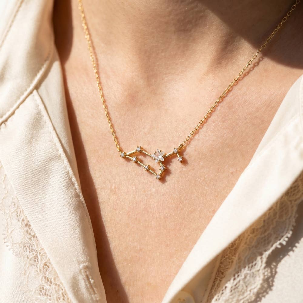 14K Gold Dipped Leo Constellation Necklace