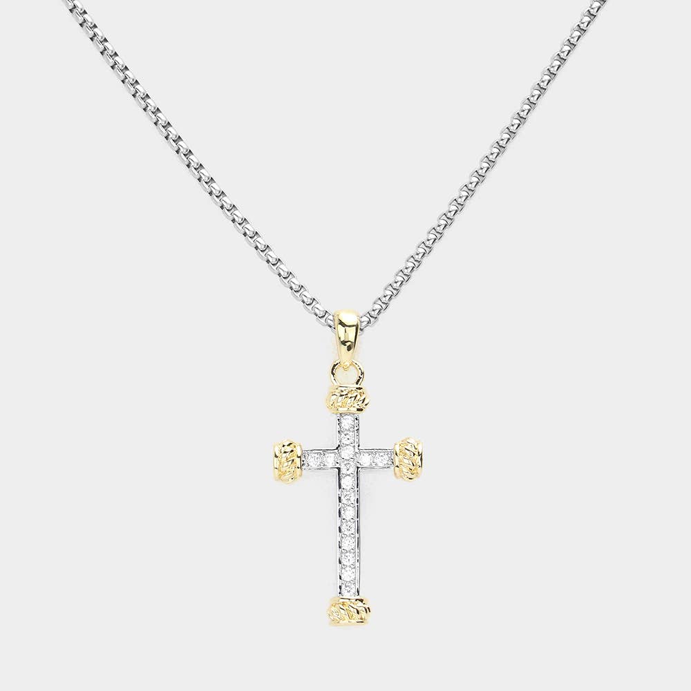 Embellished Cross Pendant Necklace