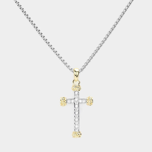 Embellished Cross Pendant Necklace