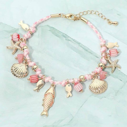 Ocean Theme Charm Braided Bracelet