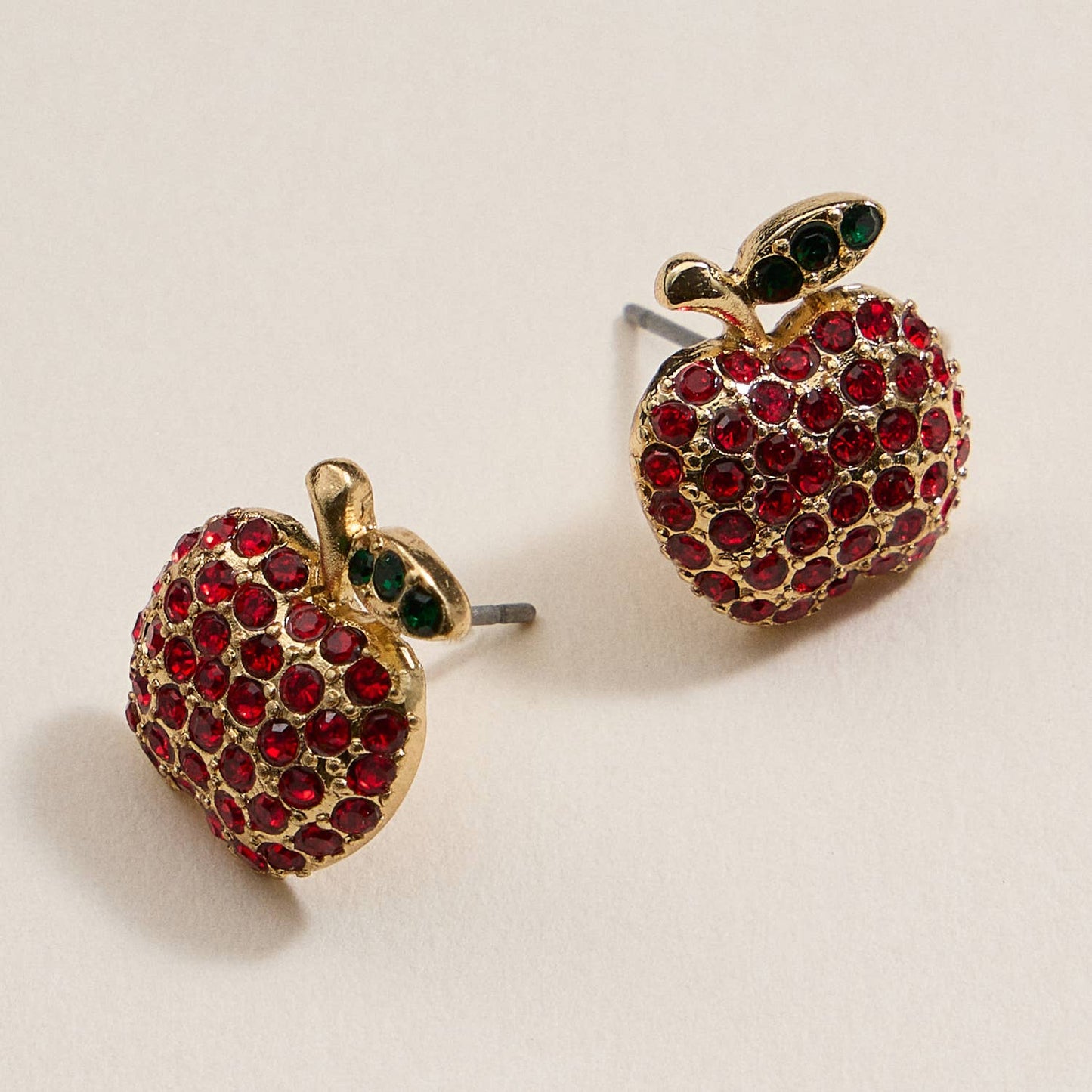 Pave Apple Post Earrings