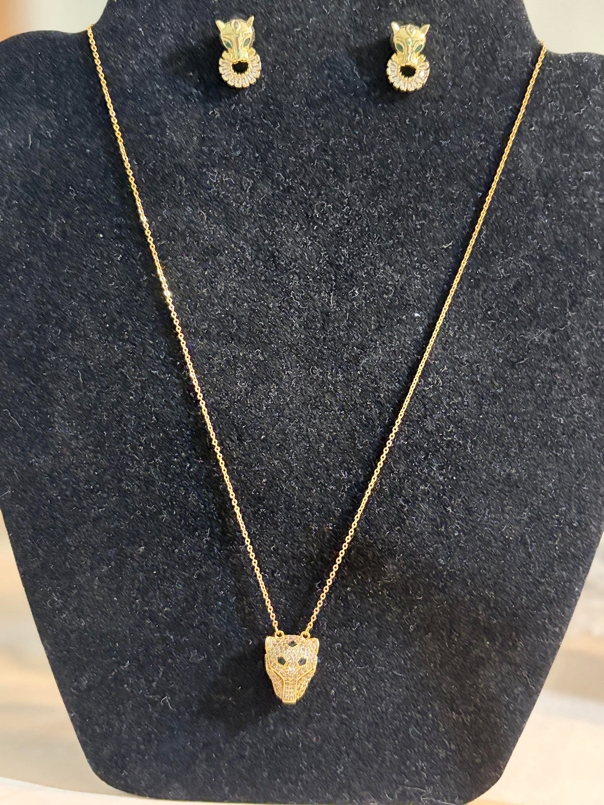 Panther Earrings & Necklace Set
